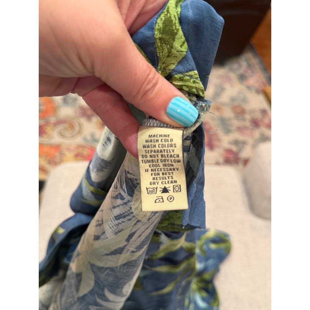 Pusser’s Blue Green Men’s Silk Short Sleeve Button Up Tropical Hawaiin Shirt L - Picture 11 of 11